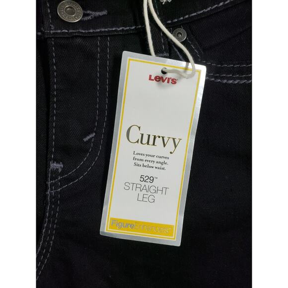 Levis 529 Jeans Size 4 Womens Black Pants Stretch Low Rise Curvy Straight NWT - Picture 4 of 16